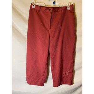Alfred Dunner womens size 16P 16 Petite pink cropped capri Pants
